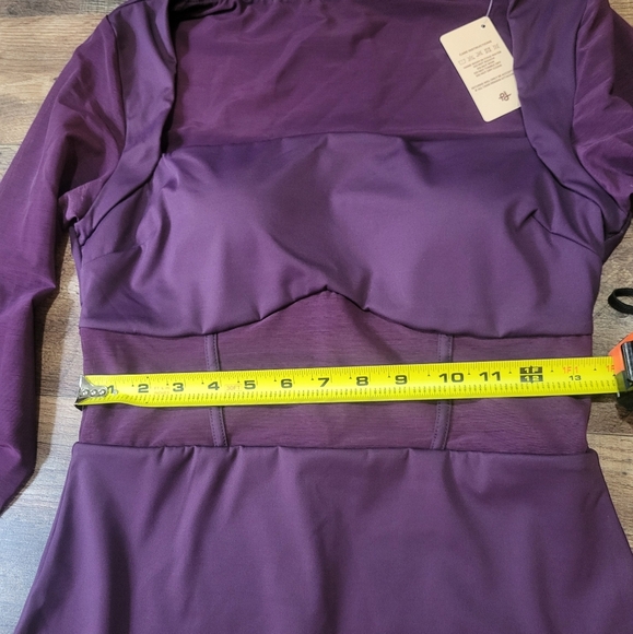 NWT Popilush Purple Longsleeve Mesh Bodycon Shapewear Dress Size Large - Picture 8 of 10